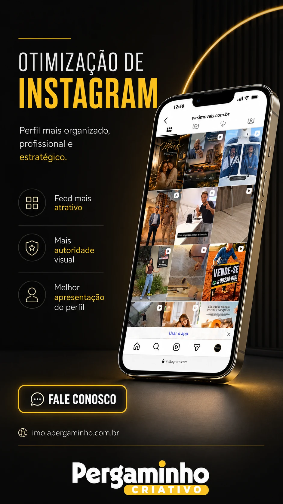 Card de otimização de Instagram